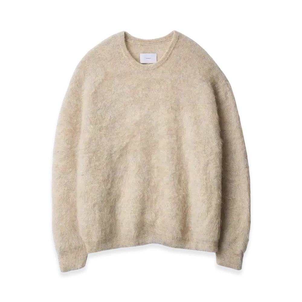 ssstein Kid Mohair Knit Crew Neck LS "Mix White"