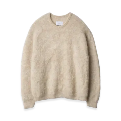 ssstein Kid Mohair Knit Crew Neck LS "Mix White"