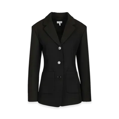 LOEWE Women's Wool Twill Jacket "Black"