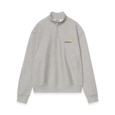 Carhartt WIP Half Zip American Script Sweat "Grey Heather"