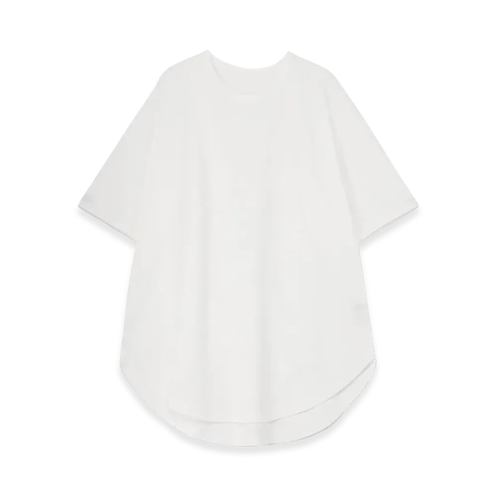 Ground Y Cotton Jersey Hem Round Jumbo T-Shirt Short Sleeves "White"