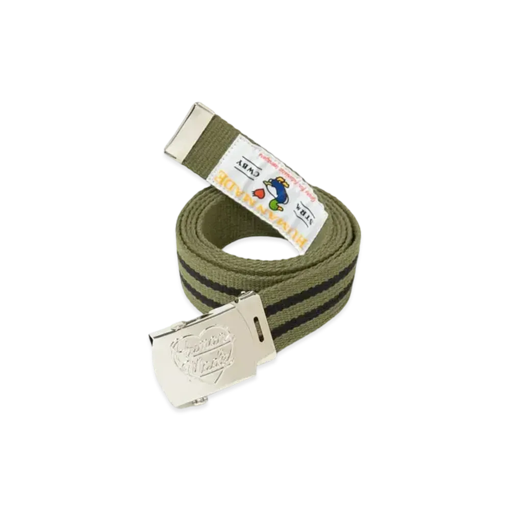 HUMAN MADE Striped Web Belt "Olive Drab"