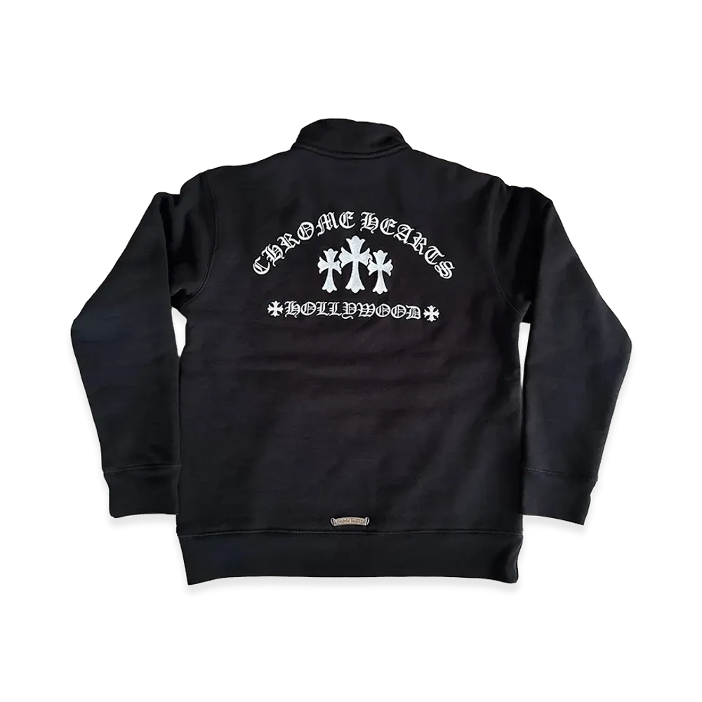 Chrome Hearts Y Not King Taco 3 Cemetery Cross Half Zip Sweatshirt "Black"