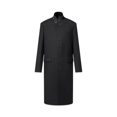 Louis Vuitton Embroidered Standing Collar Single-Breasted "Noir"