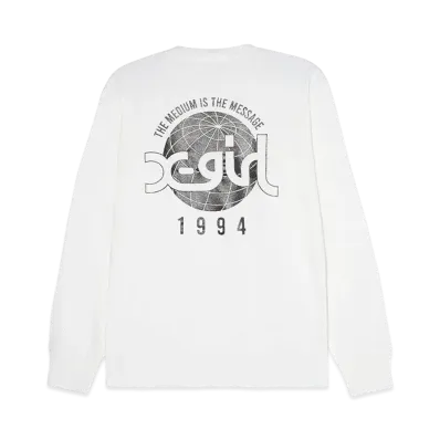 X-Girl Globe Mills Logo L/S Tee "White"