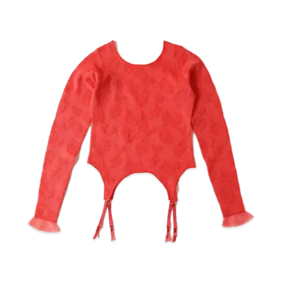 BEAMS COUTURE LINGERIE Lace Knit Garter Belt "Red"