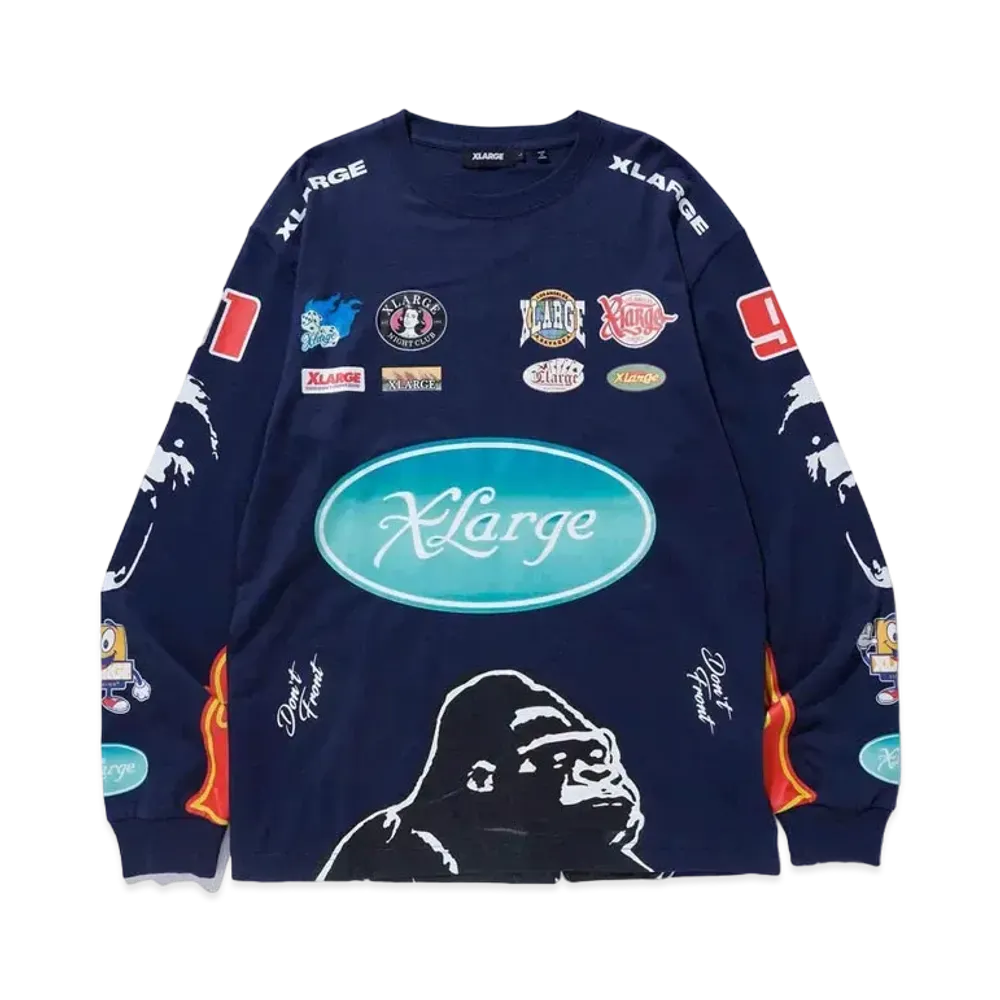 XLARGE RACING TEAM L/S TEE "Navy"