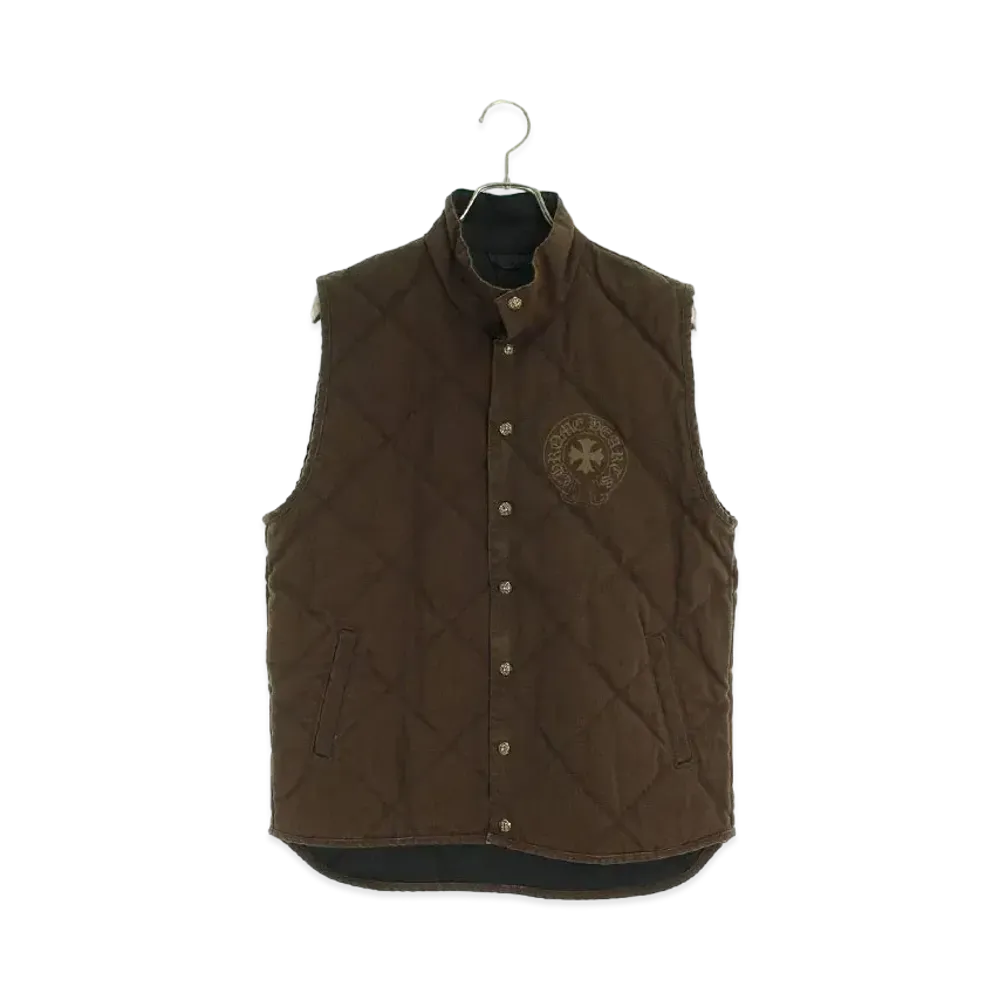 Chrome Hearts Back Horse Shoe Print Cotton Down Vest "Brown"