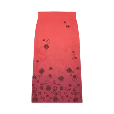 KENZO 'MARGUERITE' Embroidery Skirt "Cherry"