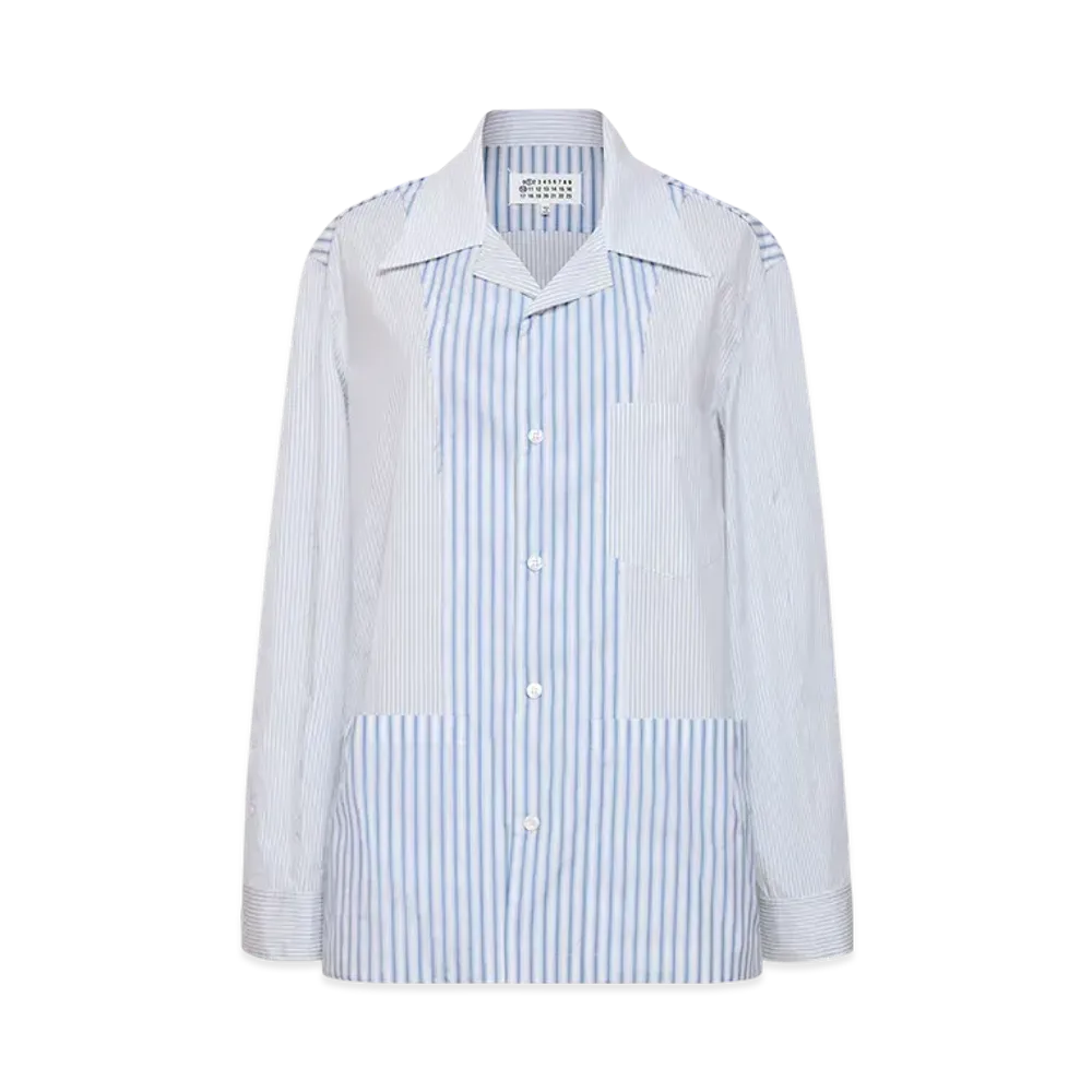Maison Margiela Men's Patchwork Stripe Shirt "White"
