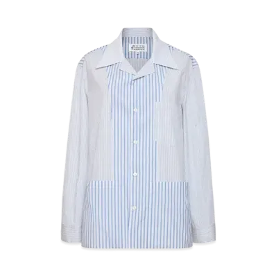 Maison Margiela Men's Patchwork Stripe Shirt "White"