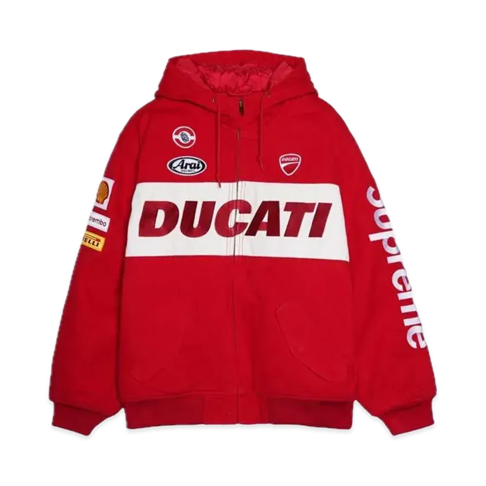 Supreme x Ducati Hooded Racing Jacket "Red"