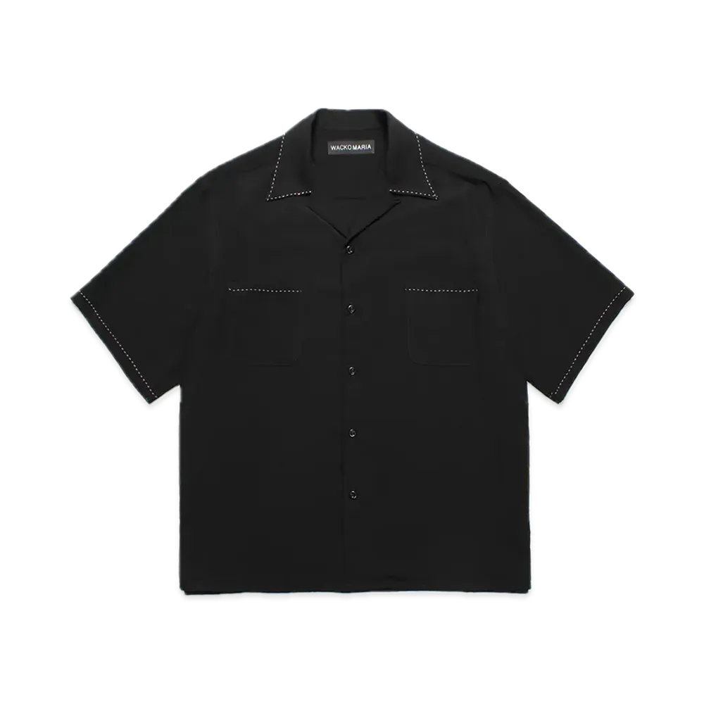 WACKO MARIA 50'S Open Collar Shirt "Black"