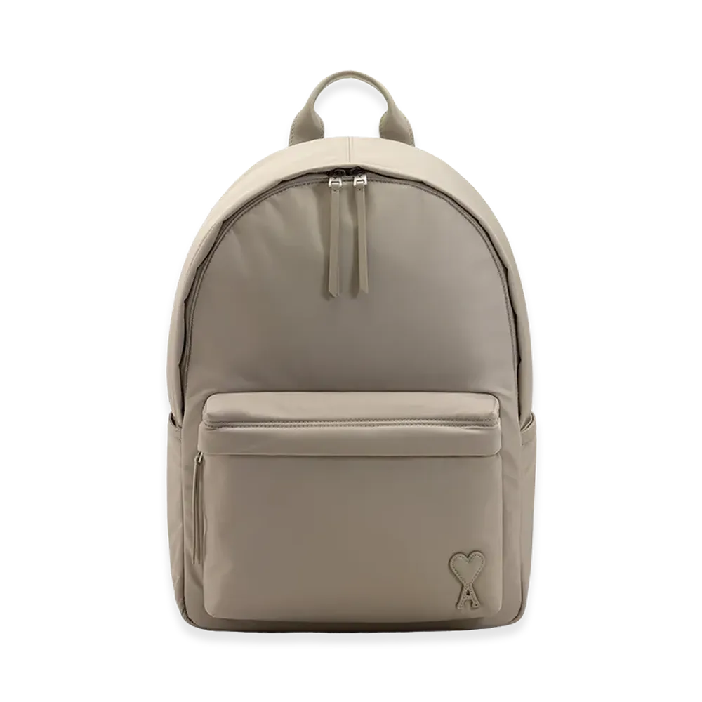 AMI PARIS Nylon Marcel Backpack "Grey"