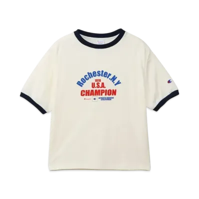 Champion Women's Short Sleeve Ringer T-Shirt 25SS "Pale White"