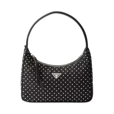 PRADA Re-Nylon Mini Bag with Studs "Black"