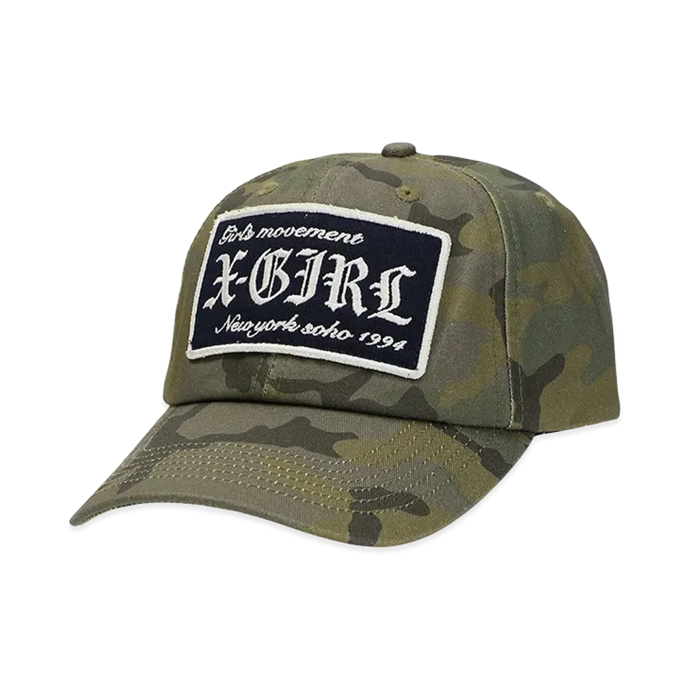 X-Girl Women's Logo Patch 6Panel Cap "Camo"