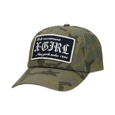 X-Girl Women's Logo Patch 6Panel Cap "Camo"
