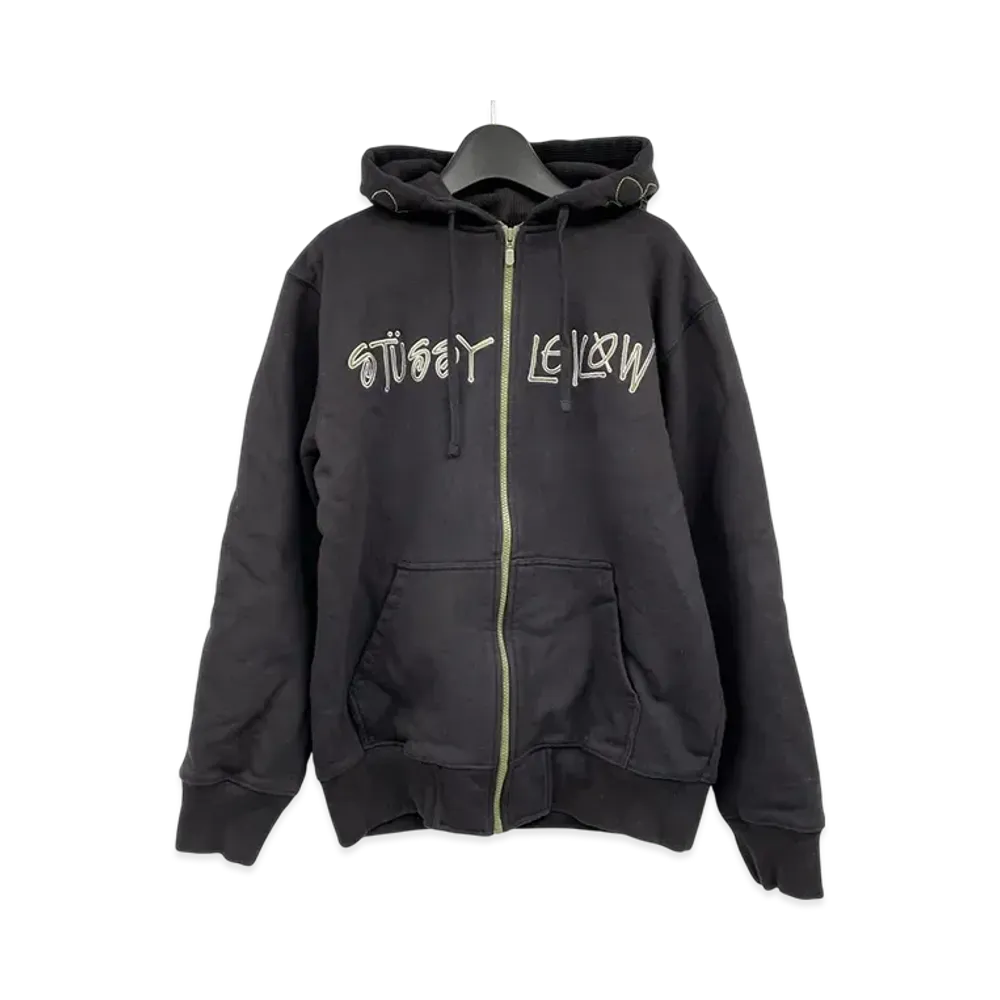 Stussy x Leilow Skull Thermal Zip Up Hoodie "Black"