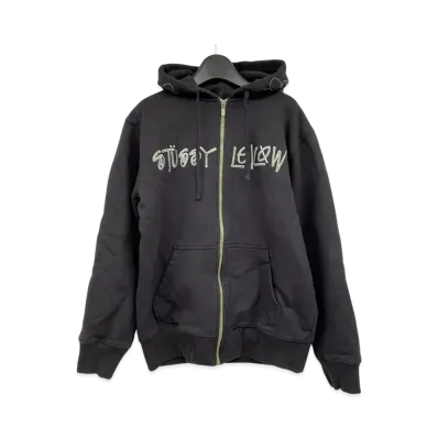 Stussy x Leilow Skull Thermal Zip Up Hoodie "Black"