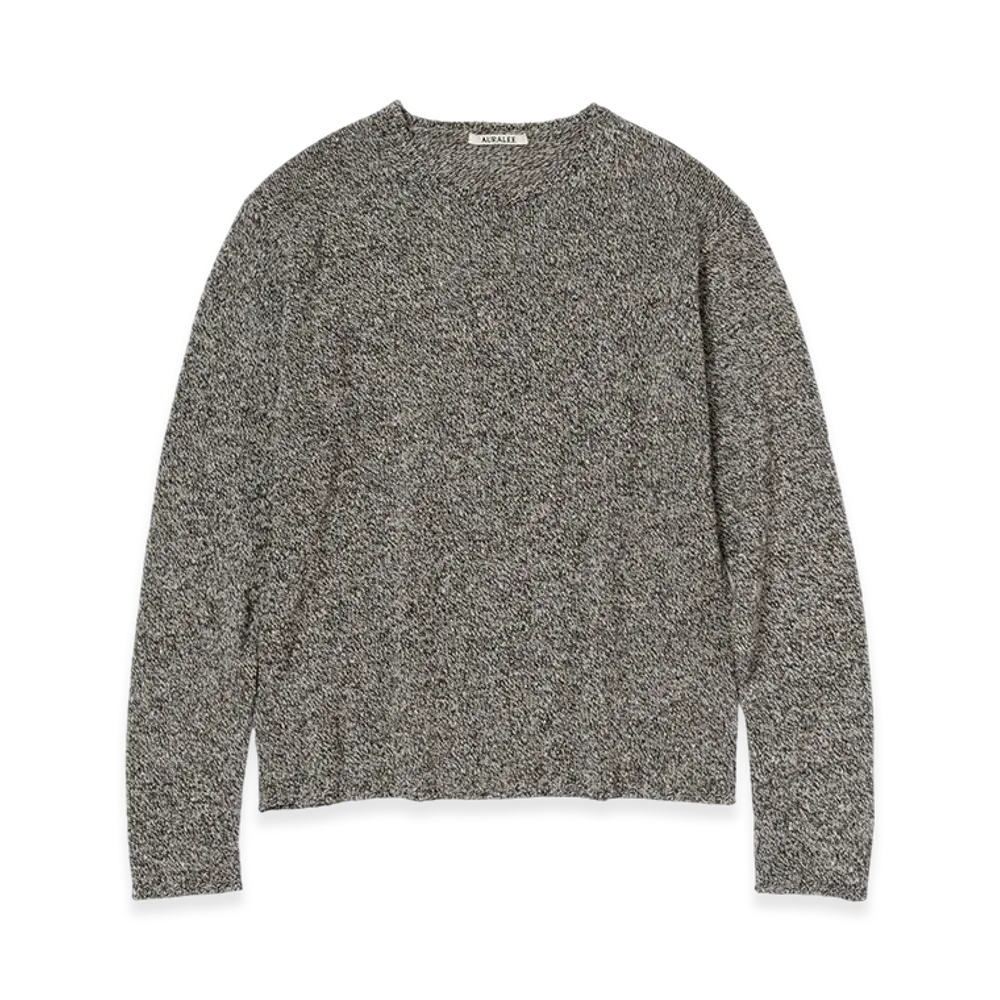 AURALEE Airy Silk Wool Knit P/O "Top Black"
