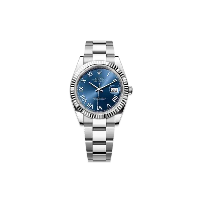 ROLEX Datejust 41 Oystersteel & White Gold "Bright Blue"