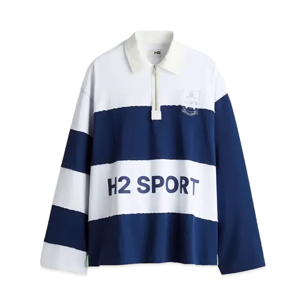 HERONPRESTON x H&M H2 Rugby Shirt "Dark Blue/White Border"