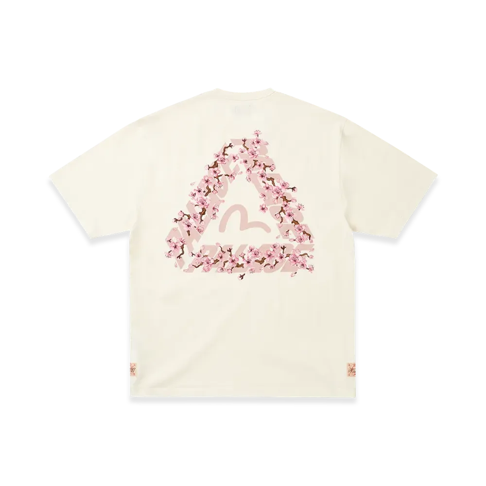 PALACE x EVISU Heavy Wash T Shirt "Off White"