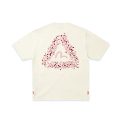 PALACE x EVISU Heavy Wash T Shirt "Off White"