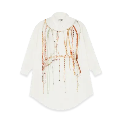 MM6 Maison Margiela Women's Pearl Shirt Dress "White"