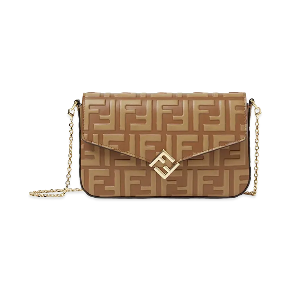 FENDI Women's Two-Tone FF Leather Wallet "Brown"
