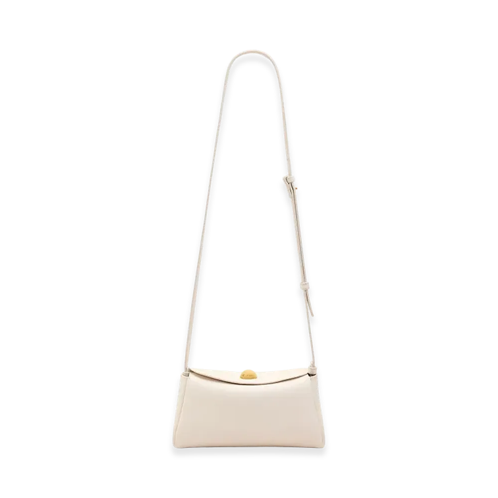 AMI PARIS Cow Leather Mini Carrousel Bag "White"