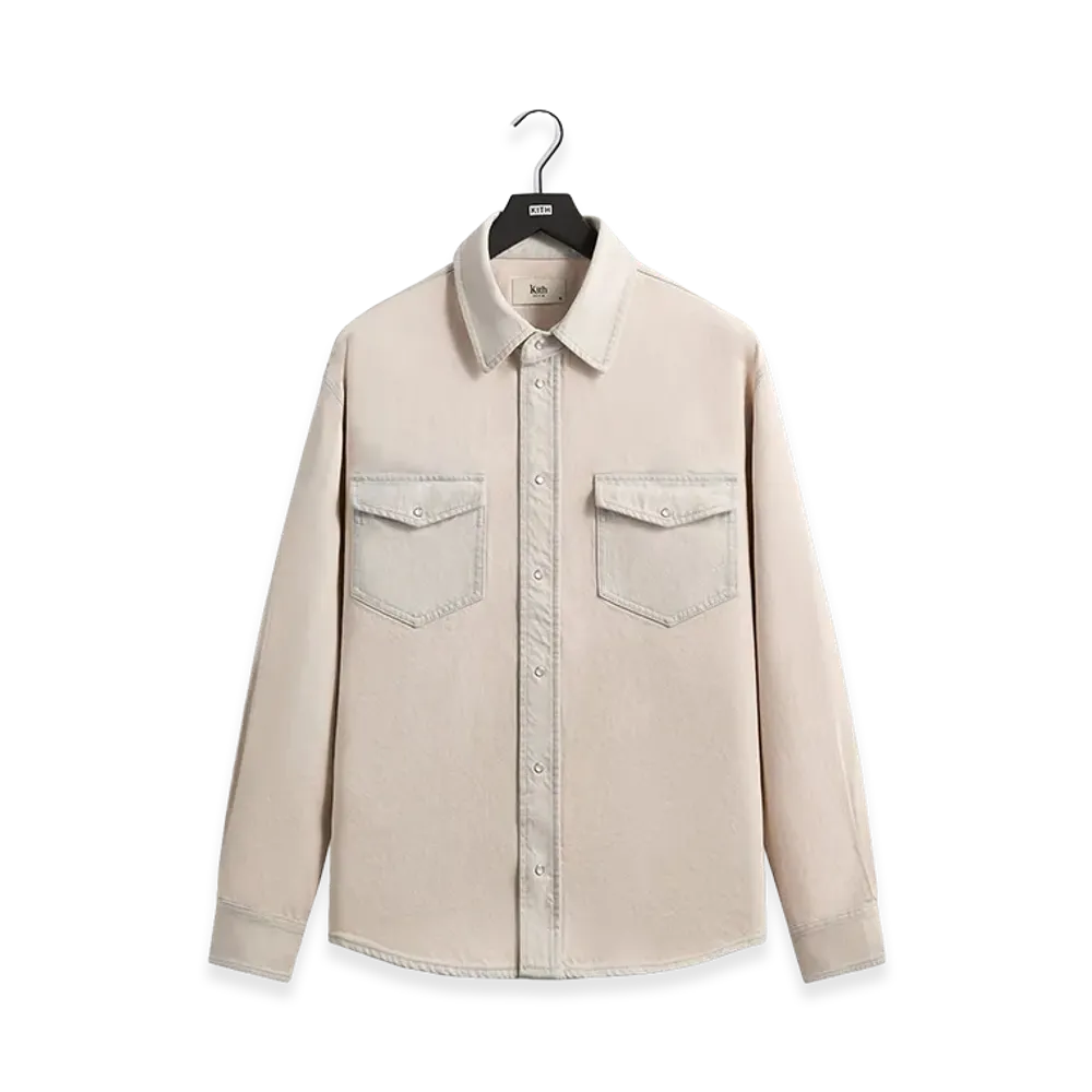 Kith Midweight Denim Long Sleeve Warwick Shirt "Washed Pastel"