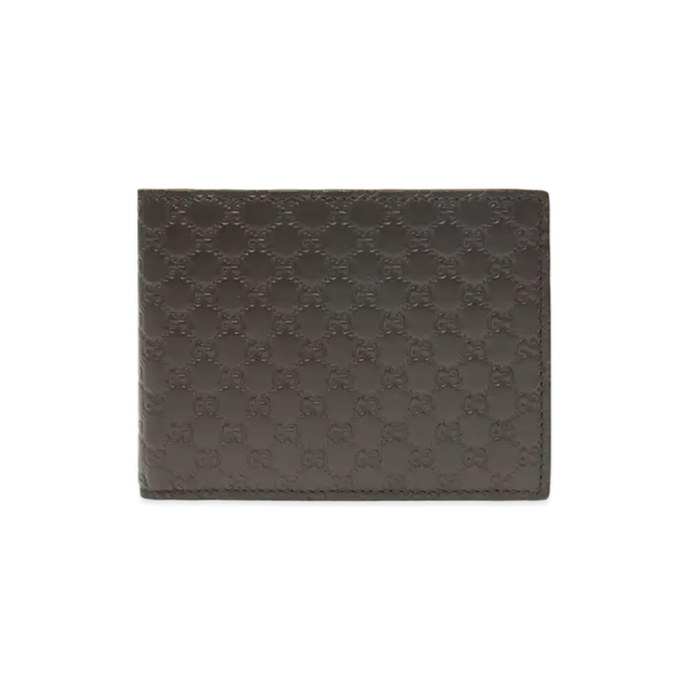 GUCCI Micro Guccissima Bi-fold Wallet "Dark Brown"