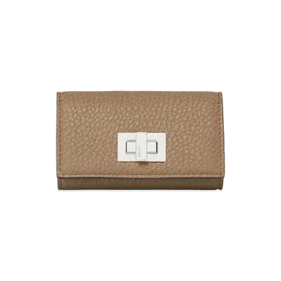 FENDI Key Case Leather "Beige"