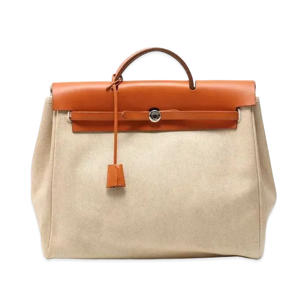 Hermes Her Bag MM Toile-H "Beige"