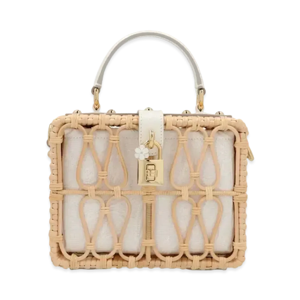 Dolce&Gabbana Dolce Box Bag Latin & Brocade "White"