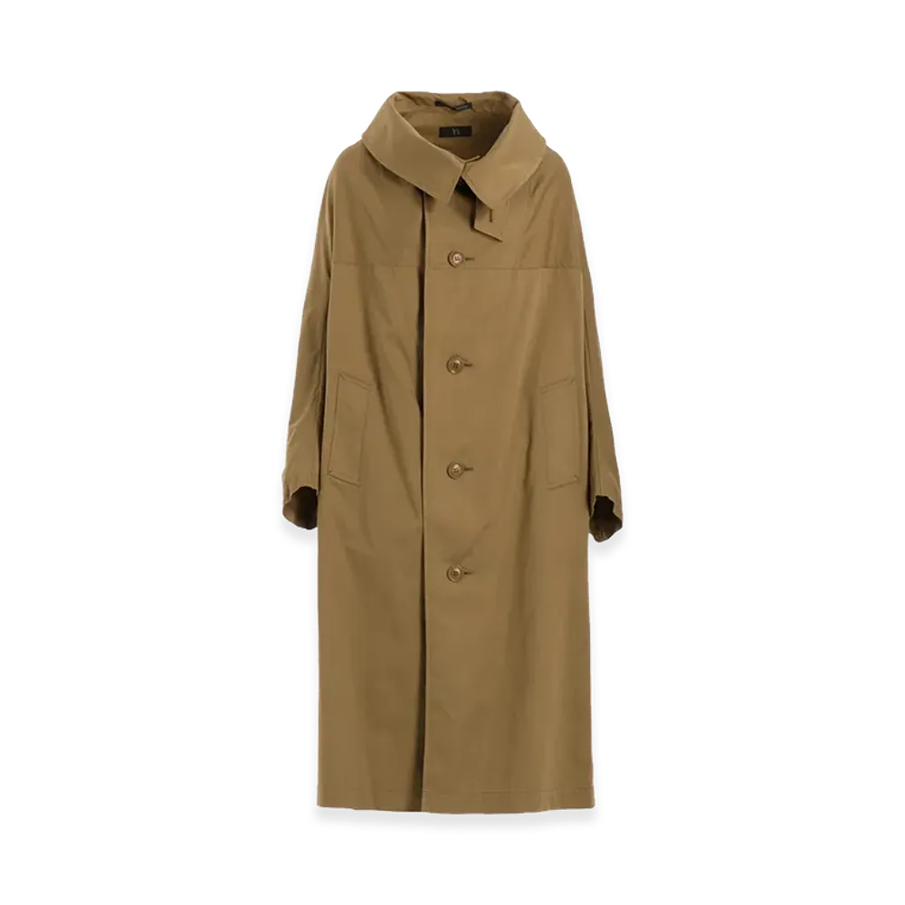Y's Born Product Cotton Twill Long Cape Coat "Beige"
