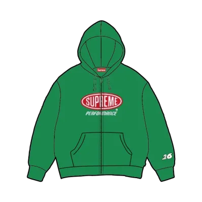 Supreme Performance Zip Up Hooded Sweatshirt "Green"