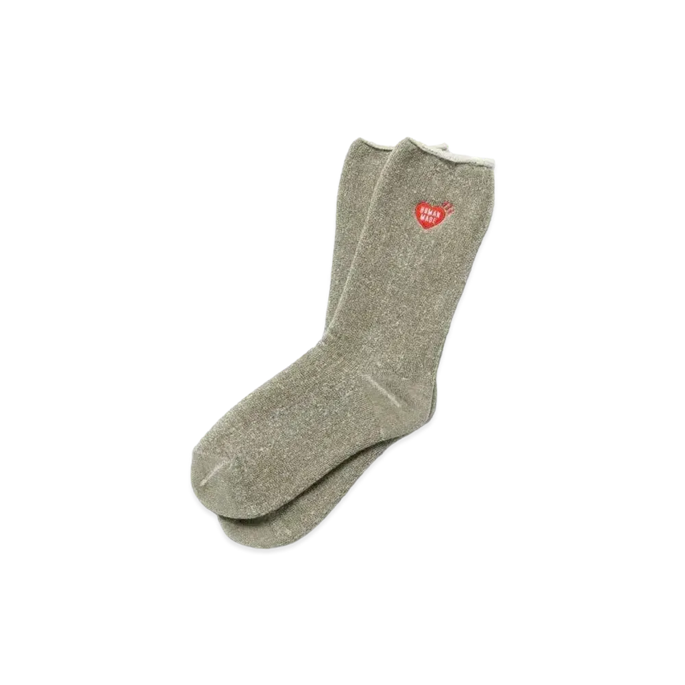 HUMAN MADE PLATING PILE SOCKS "Olive Drab"