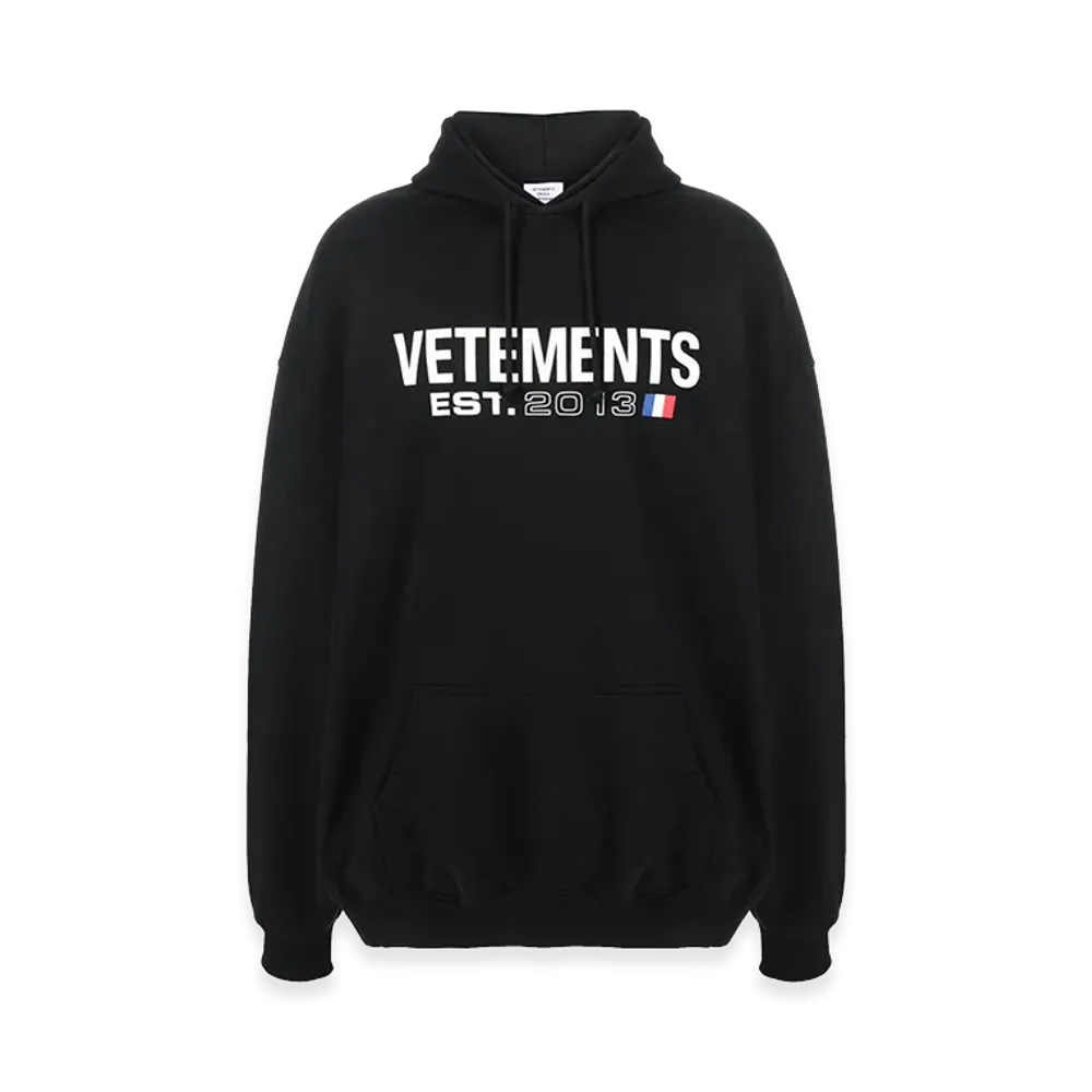 VETEMENTS Cotton Blend Oversize Hoodie "Black"