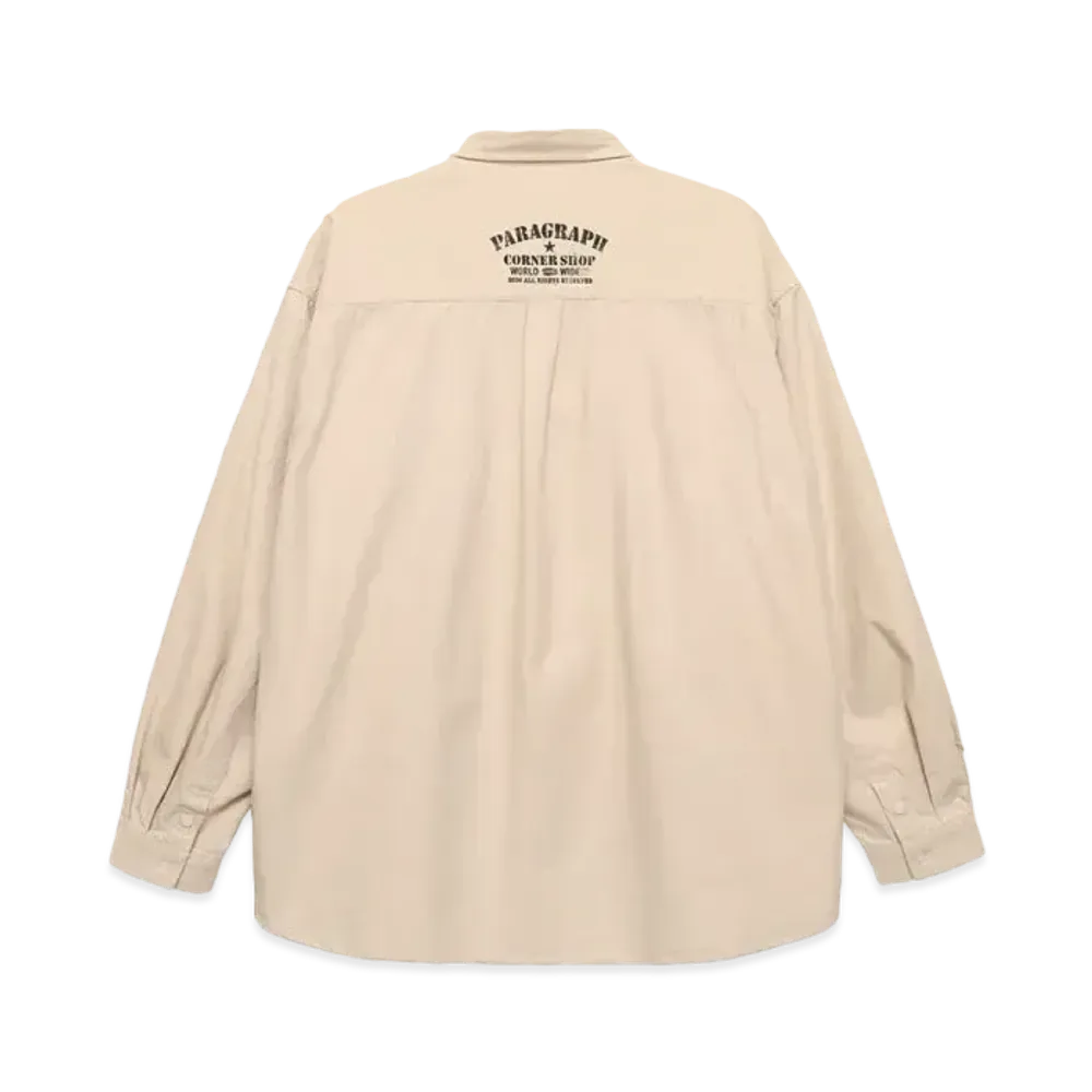 Paragraph Spray Corner Shop Shirt "Beige"