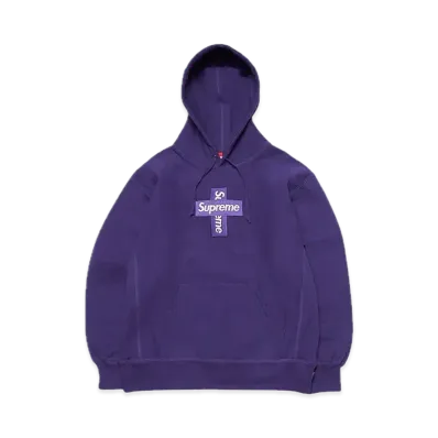 Supreme Cross Box Logo Hooded Sweatshirt "Purple"