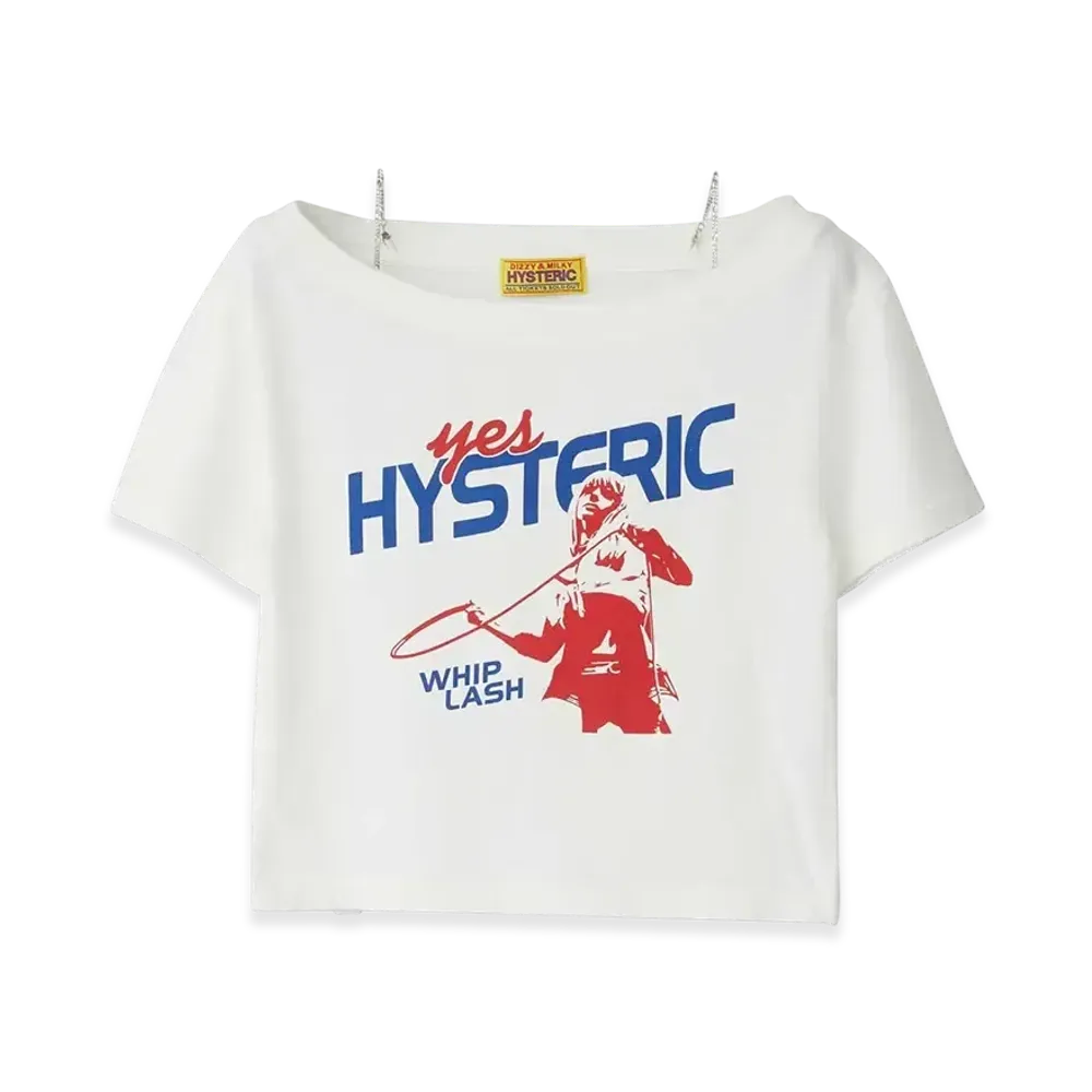 HYSTERIC GLAMOUR Whip Lash Short T-shirt "White"