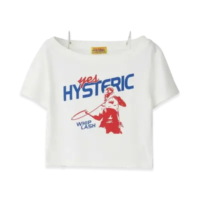 HYSTERIC GLAMOUR Whip Lash Short T-shirt "White"