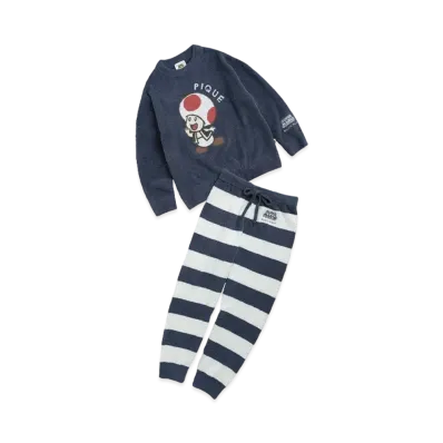 GELATO PIQUE x SUPER MARIO Ladies Babymoco JQD Pullover & Long Pants "Navy"