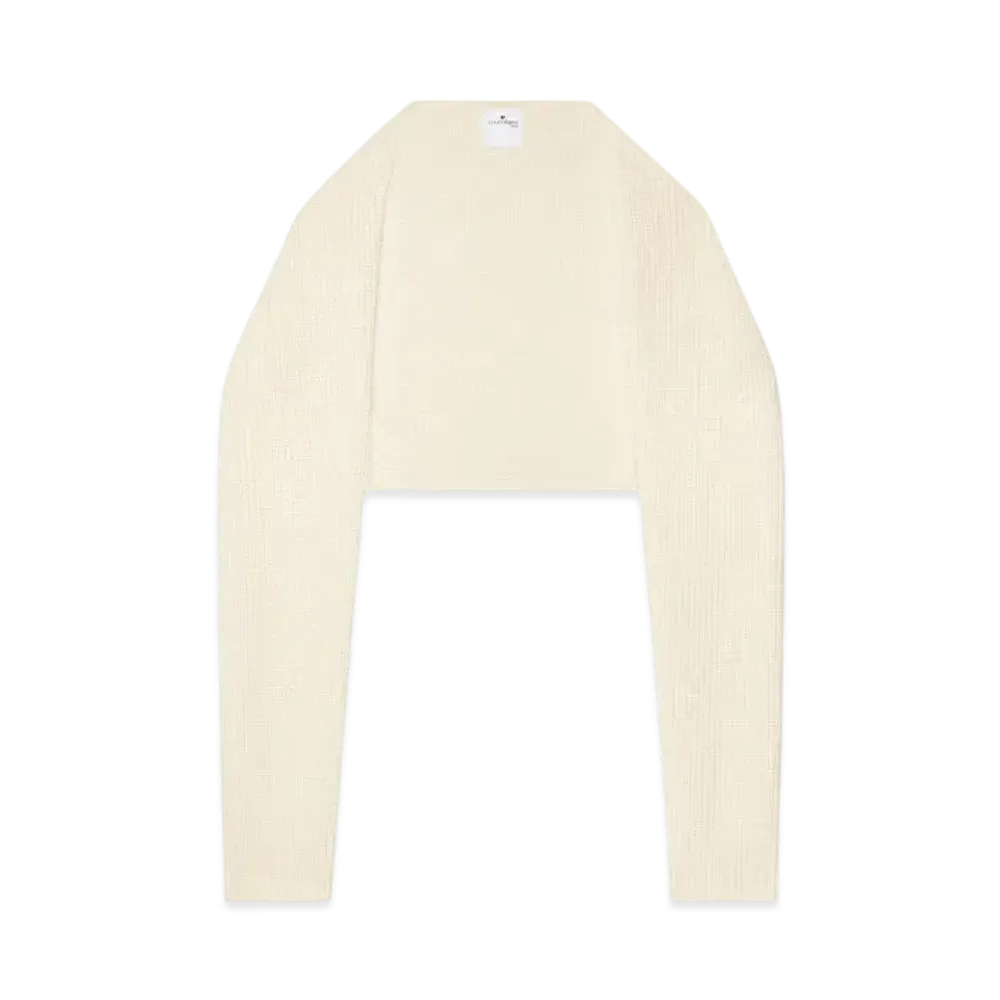 Courreges Long Sleeves Wool Shoulder Cover Up "Natural Beige"
