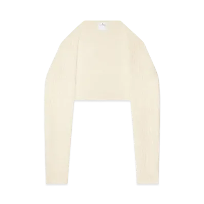 Courreges Long Sleeves Wool Shoulder Cover Up "Natural Beige"