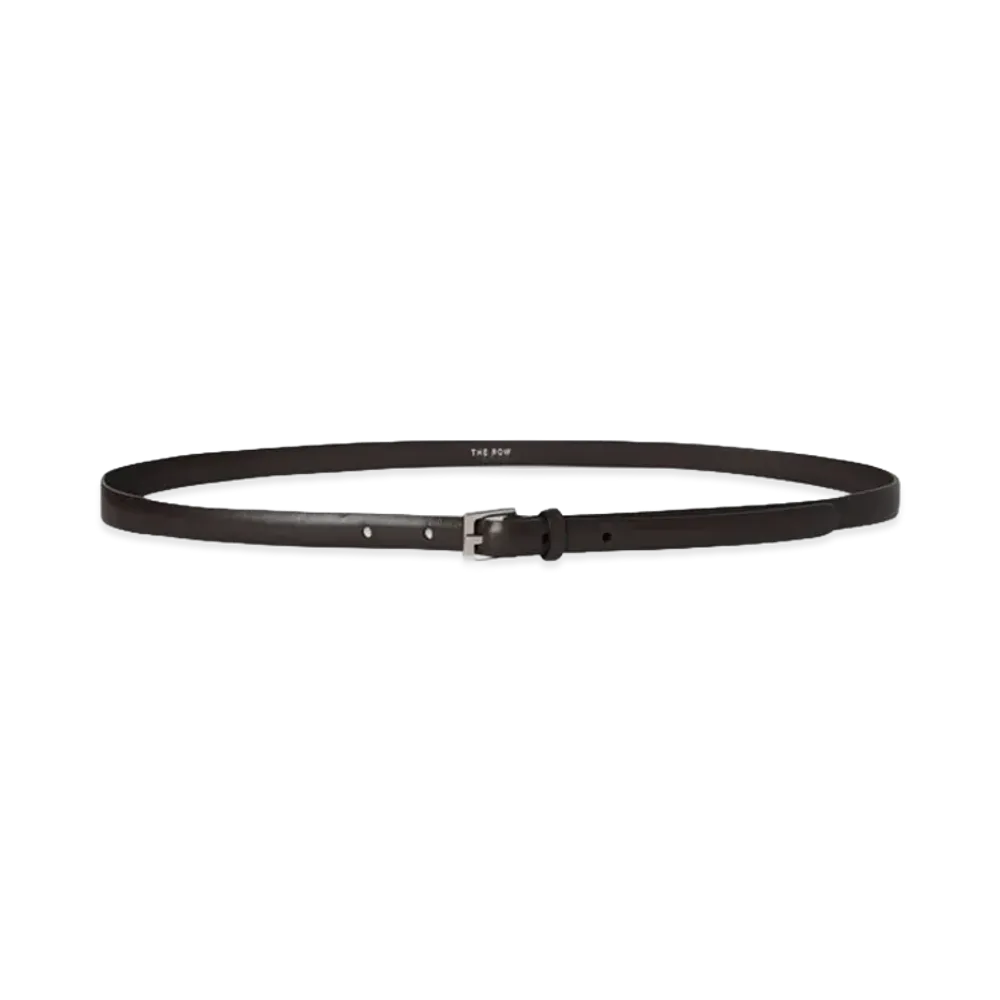 The Row Women's City Leather Belt "Dark Brown"