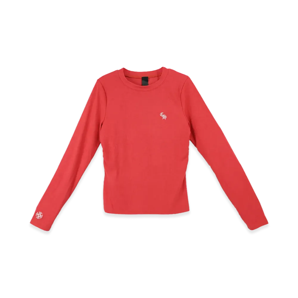 Chrome Hearts Y Not Slim Fit CH Logo Embroidery Thermal L/S T-Shirt "Red"